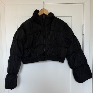 H&M Black Cropped Puffer Jacket